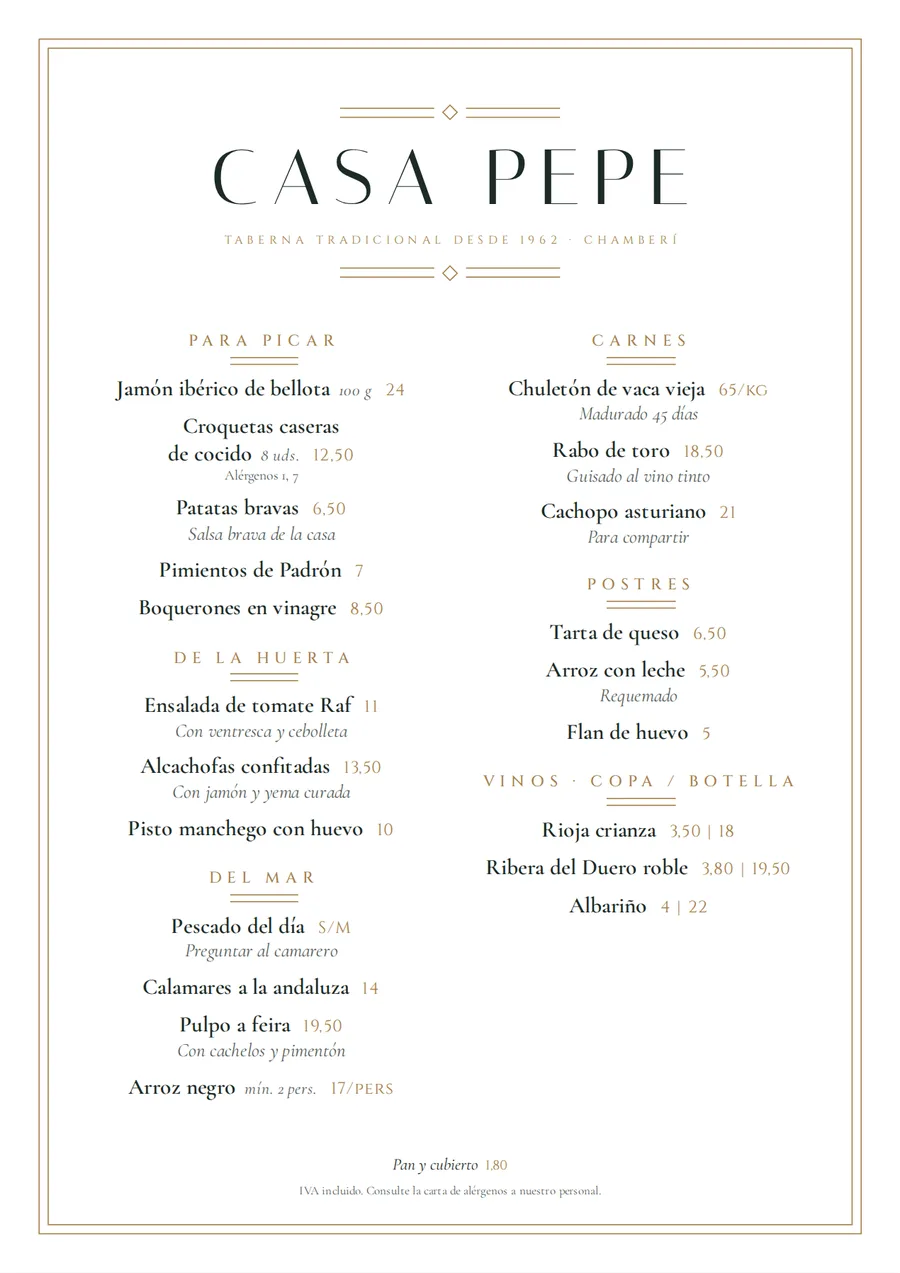 Carta en estilo Déco